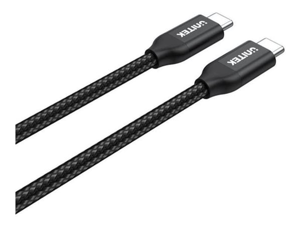 Unitek - USB-kabel - USB-C (hann) til USB-C (hann) - 20 V - 5 A - 2 m - Power Delivery-støtte - svart