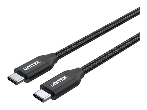 Unitek - USB-kabel - USB-C (hann) til USB-C (hann) - 20 V - 5 A - 2 m - Power Delivery-støtte - svart Unitek - USB-kabel - USB-C (hann) til USB-C (hann) - 20 V - 5 A - 2 m - Power Delivery-støtte - svart