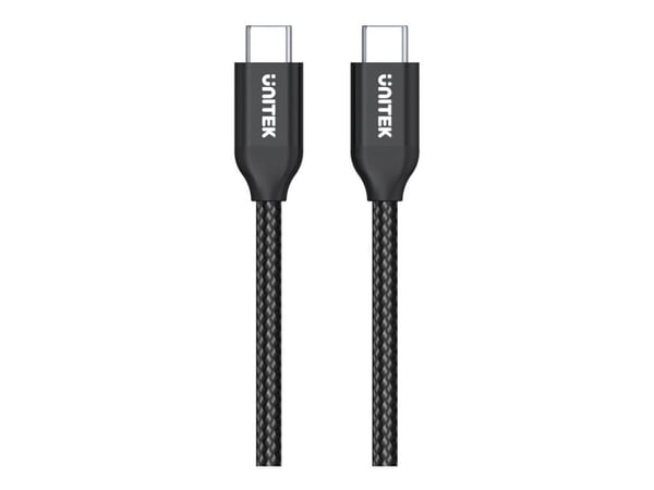 Unitek - USB-kabel - USB-C (hann) til USB-C (hann) - 20 V - 5 A - 2 m - Power Delivery-støtte - svart