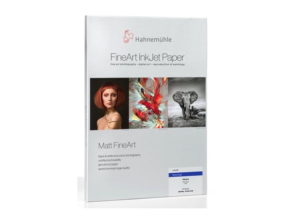 Hahnemühle Digital FineArt Photo Rag - Matt - 480 mikroner - hvit - A4 (210 x 297 mm) - 308 g/m² - 25 ark finkunstfotofillepapir