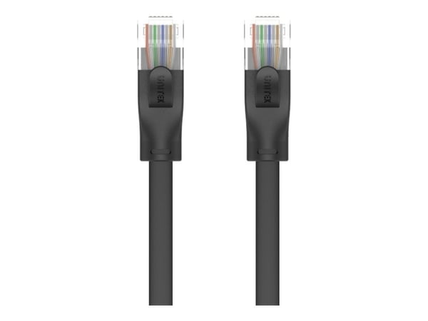 Unitek - Nettverkskabel - RJ-45 (hann) til RJ-45 (hann) - UTP - CAT 6 - formstøpt, uten hindringer, flat - svart