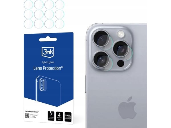 3MK Lens Protection, Apple, iPhone 16 Pro, Impact resistant, Scratch resistant, Transparent, 4 pc(s)