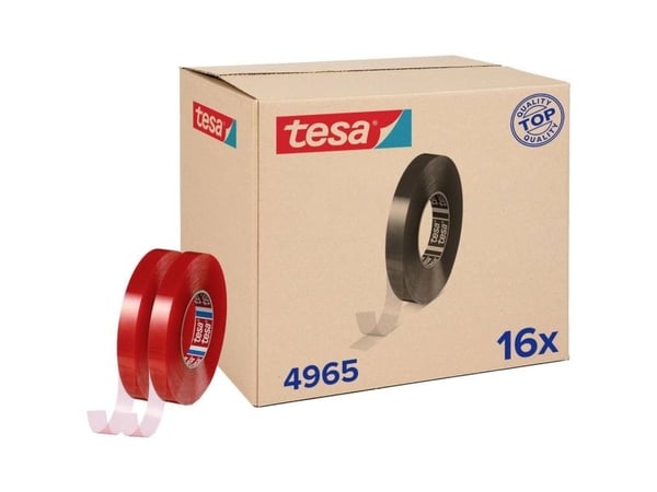 TESA 4965, 19 mm x 50 m, Rød, Akrylonitril-butadien-styren (ABS), 50 m, 19 mm, 1 stykker