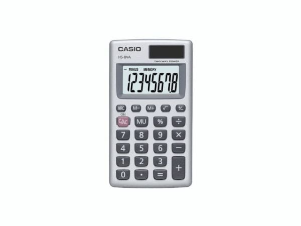Laskin Casio HS-8VA 8 numeroa - metallikotelo