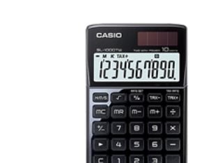 Casio SL-1000TW, Desktop, 10 sifre, Batteri/Solcelle, Svart