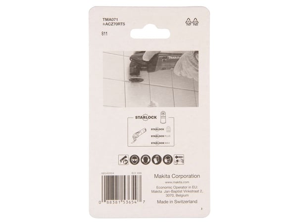 Makita monitoimiterä 70mm - Acz70Rt5 Starlock timanttiterä sopii kuitukipsille 1 kpl