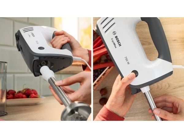 Bosch ErgoMixx MFQ37470 - Håndmikser/håndblender - 750 W - hvit/grå