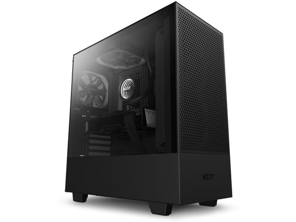NZXT H series H5 Flow - Mid tower - utvidet ATX (E-ATX) - sidepanel med vindu (herdet glass) - ingen strømforsyning - svart - USB/lyd