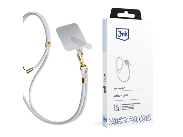 3MK EasyClip, Mobiltelefon, Nylon, Zink, Gull, Hvit, Hengende boks