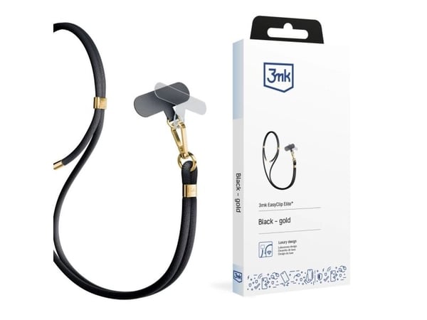 Smycz do telefono - 3mk EasyClip Elite - Svart (gull)