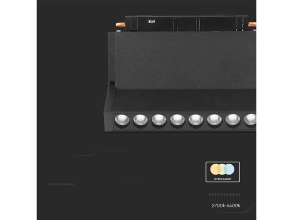V-tac 18W LED SMART armatur med magnetiske beslag, 48V, svart, 2700-6400K