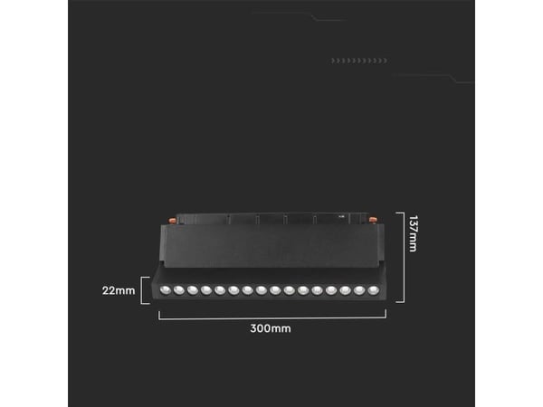 V-tac 18W LED SMART armatur med magnetiske beslag, 48V, svart, 2700-6400K