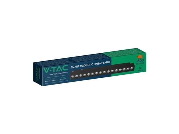 V-tac 14W LED SMART-lampe med magnetiske skinner 48V, sort, 2700-6400K