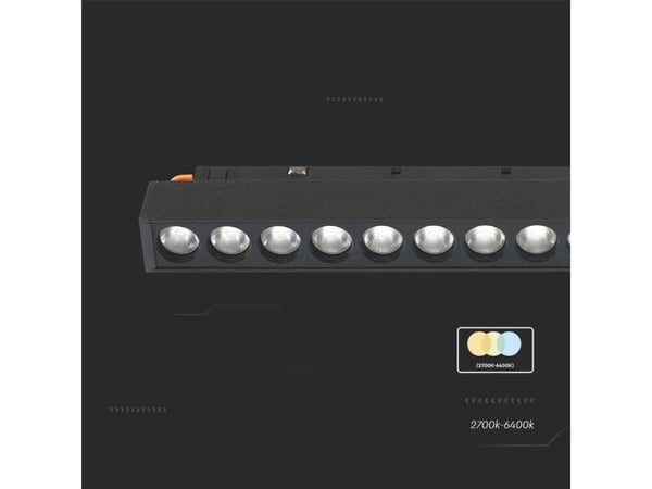V-tac 14W LED SMART-lampe med magnetiske skinner 48V, sort, 2700-6400K