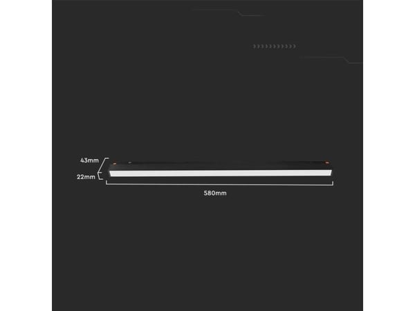 V-tac 20W LED SMART armatur i magnetiske skinner, 48V, sort, 2700-6400K