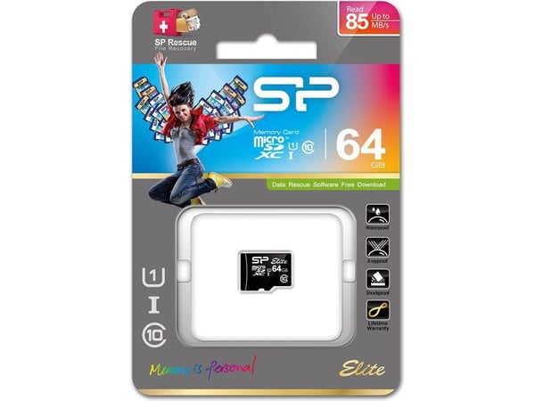SILICON POWER Elite - Flashminnekort - 64 GB - Class 10 - SDXC UHS-I