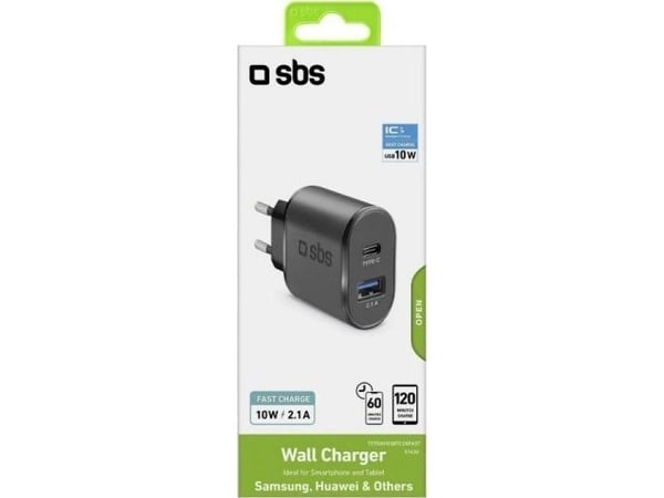 SBS TETRAVUSBTC2AFAST, Universell, Innendørs, 100 - 250 V, 50/60 Hz, 15 W, 5 V