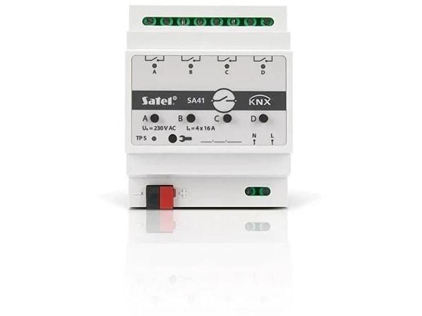 Satel KNX-SA24, Vekslingsaktuator, Montert med DIN-skinner, 8 kanaler, IP20, Hvit, AC