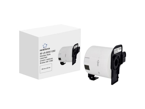 Renkforce RF-6027498, Hvit, Selvklebende skriveretikett, Kontinuerlig etikett, Rull, Papir, Direkte Termisk