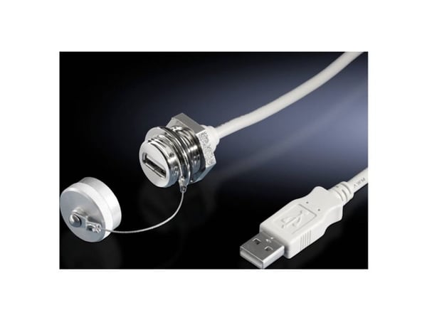 Rittal 2482.230, 2 m, USB A, USB A, Hankjønn/hunkjønn, Hvit
