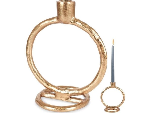 Home Styling Collection Gull lysestake i aluminium for et langt lys, 19 cm
