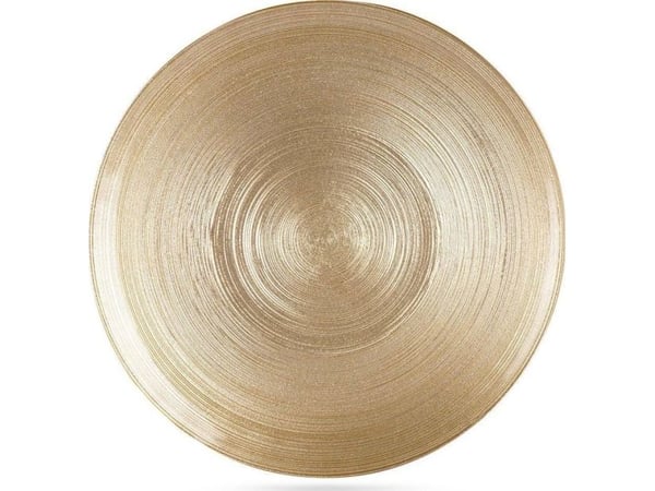 Vilde Flat middagstallerken, tallerken, stor, glass, gull, 28 cm