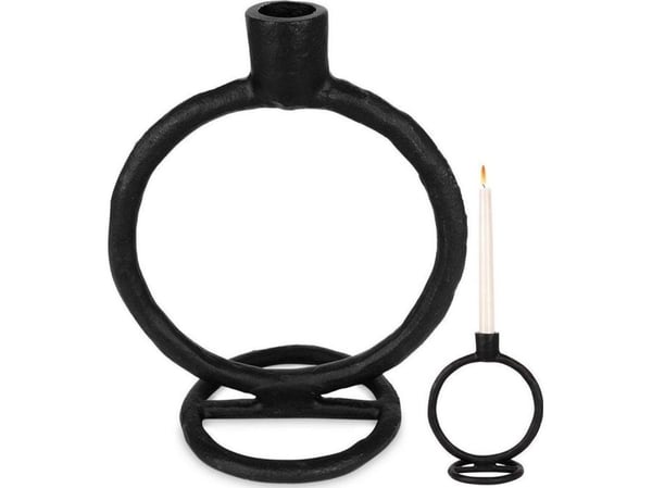 Home Styling Collection lysestake for langt lys i aluminium svart 19 cm