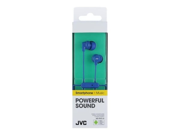 JVC HA-FR15 - Ørepropper med mikrofon - i øret - kablet - 3,5 mm jakk - blå