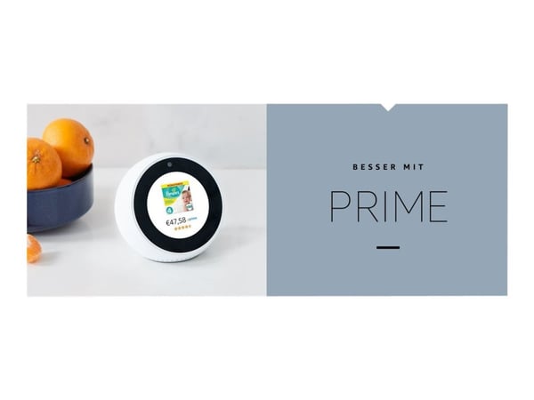 Amazon Echo Spot - Smart display - LCD 2.8" - trådløs - Bluetooth, Wi-Fi - Appstyrt - hvit