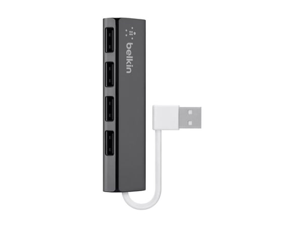 Belkin Ultra-Slim Travel - Hub - 4 x USB 2.0 - stasjonær