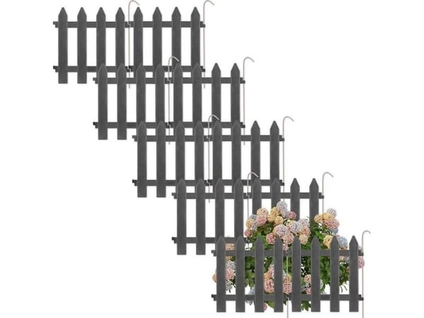Vilde palisade kant-/hageborder grafitt 30x30 cm sett med 10 stk