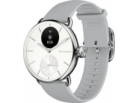 Withings ScanWatch 2 - 38 mm - rustfritt stål - hybridsmartur med bånd - fluorelastomer - håndleddstørrelse: 146-211 mm - monokrom - Bluetooth - 34...