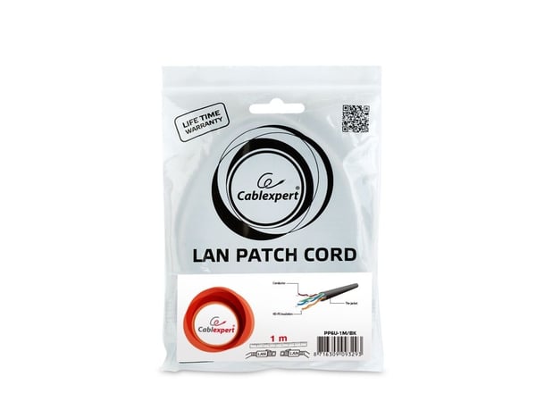 Cablexpert - Liitäntäjohto - RJ-45 (uros) RJ-45 (uros) - 1,5 m - 6,2 mm - UTP - CAT 6 - muotoiltu, mutkaton - musta