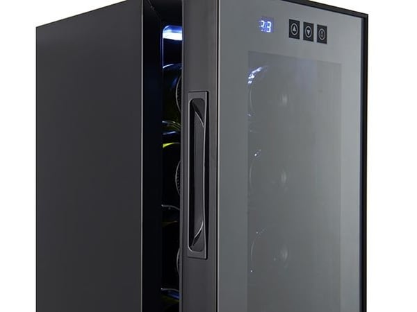 Adler AD 8083, Termoelektrisk Vinkjøler, Frittstående, 12 flasker, 50 W, G, Sort