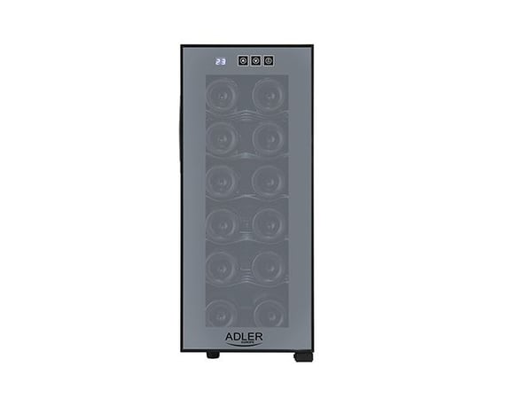 Adler AD 8083, Termoelektrisk Vinkjøler, Frittstående, 12 flasker, 50 W, G, Sort