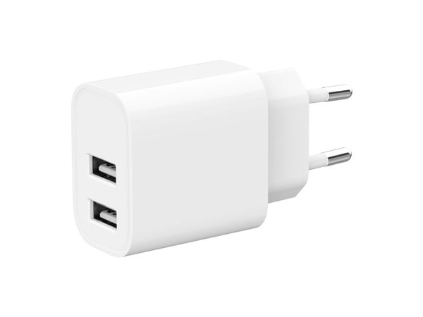 Gembird - Strømadapter - universal - 12 watt - 2.4 A - 2 utgangskontakter (USB) - hvit