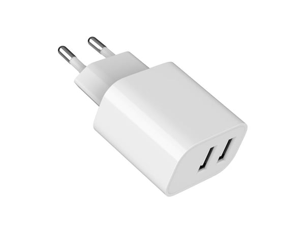 Gembird - Strømadapter - universal - 12 watt - 2.4 A - 2 utgangskontakter (USB) - hvit