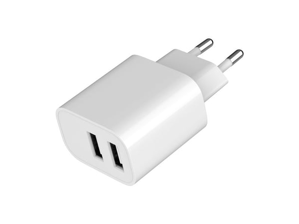 Gembird - Strømadapter - universal - 12 watt - 2.4 A - 2 utgangskontakter (USB) - hvit