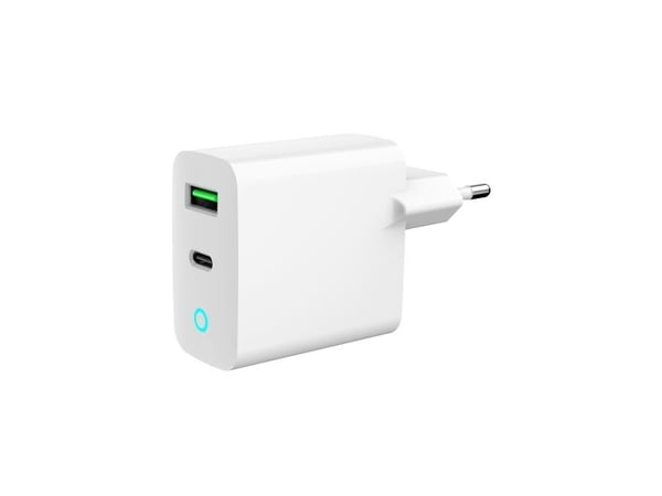 Gembird GEMBIRD lader Rask 2-ports USB-lader 20W LED hvit