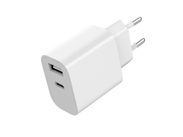 Gembird - Strömadapter - 2.4 A - 2 utdatakontakter (USB, USB-C) - vit