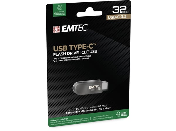 EMTEC C280 - USB-muistitikku - 32 GB - USB-C 3.2 Gen 1