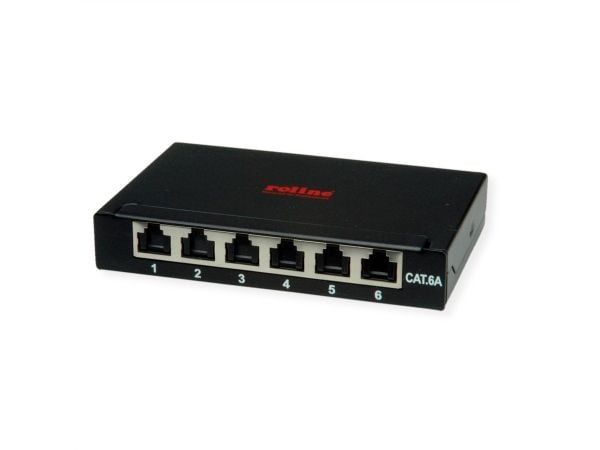 ROLINE 26.11.0299, RJ45, Cat6a, Sort, 0,5U, 125 mm, 22 mm