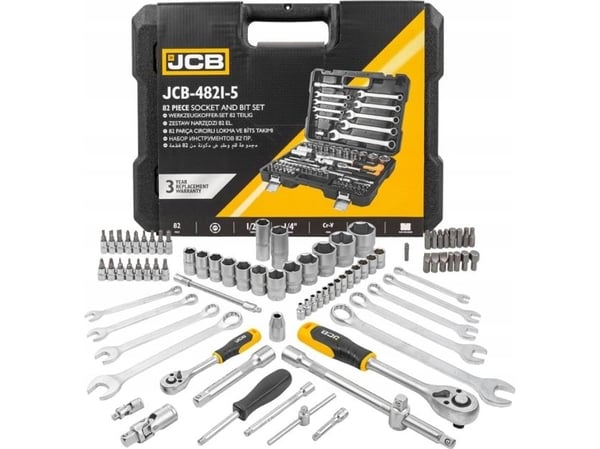 JCB verktøysett - nøkkelsett 94 deler 1/2" og 1/4"