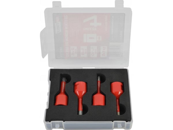 AWTools hullsag/bor til gress: kronebor-sett, 5 deler (2x6 mm, 8, 10 mm) + koffert for tørt arbeid med voks