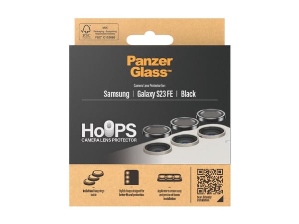 PanzerGlass Hoops - Linsebeskyttelse for mobiltelefon - svart - for Samsung Galaxy S23 FE