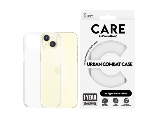 CARE by PanzerGlass Urban Combat - Baksidedeksel for mobiltelefon - med klar ramme - oleofobisk belegg, termoplast-polyuretan (TPU), polykarbonat (...
