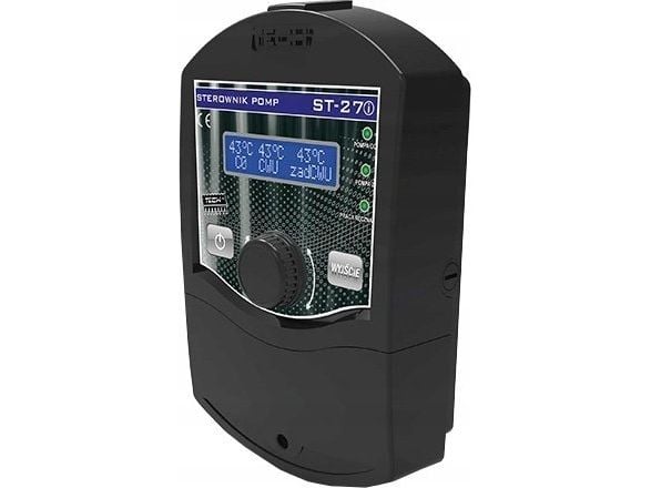 Tech styring ST-27I for installasjon (2 pumper) - varme, varmtvann eller gulvvarme, svart