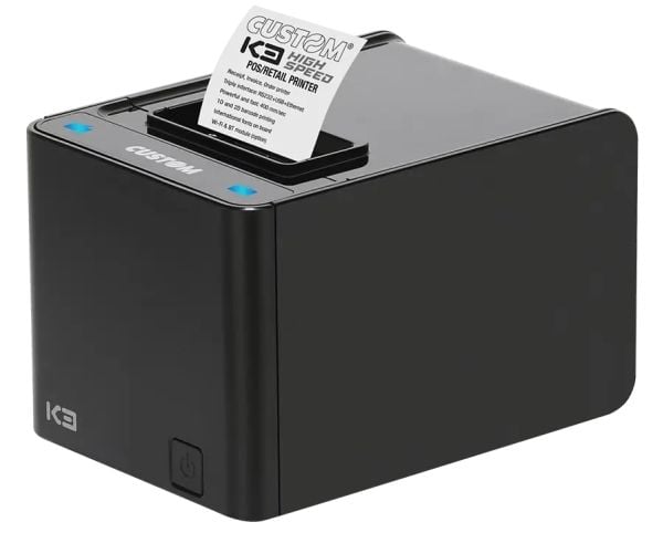 Custom K3 HS - Kvitteringsskriver - direktetermisk - Rull (8 cm) - 203 dpi - inntil 400 mm/sek - USB, LAN, RS232 - kutter
