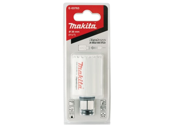 Makita E-03763, Enkelt, Bor, Stål, Aluminium, Plast, Tre, Rustfritt stål, Hvit, Bimetall, 4,4 cm
