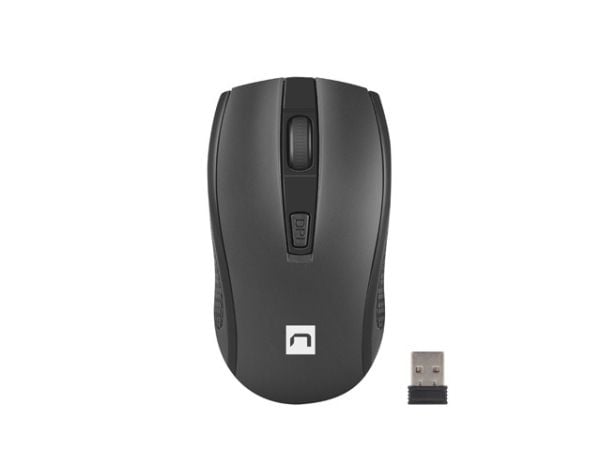 NATEC SQUID, Trådløs, USB, Membrannøkkelbryter, QWERTY, Sort, Mus inkludert